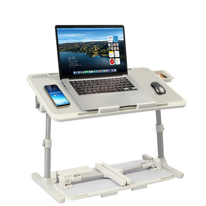 NestDesk | Adjustable Laptop Bed Tray with Cooling Fan, LED Light & Storage Drawer
